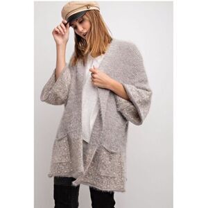 Knit Super Soft Pocketed Long Cardigan Sweater M/L